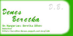 denes beretka business card
